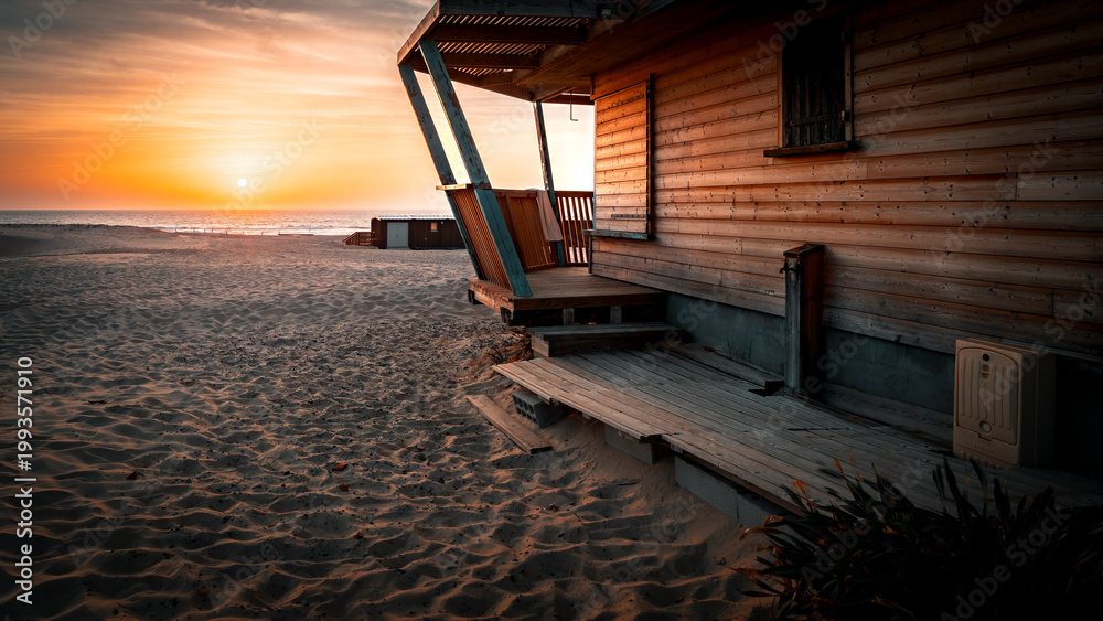 Foto cabane bois gauche