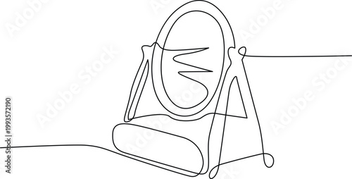 A whimsical sketch of a person sitting on a chair with a large head and small body Vector