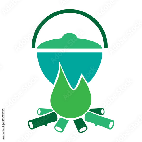 Campfire cooking icon