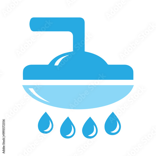 Blue Showerhead Icon
