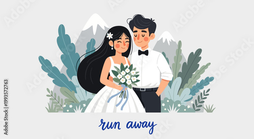 Happy Couple Wedding Day Celebration.