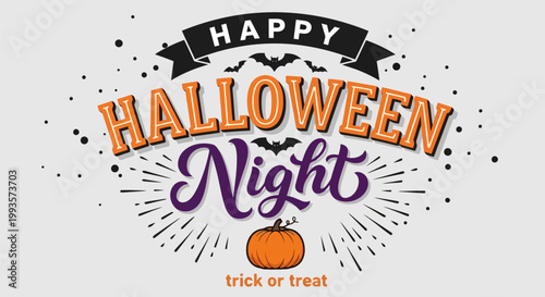 Happy Halloween Night Trick or Treat Celebration Design.