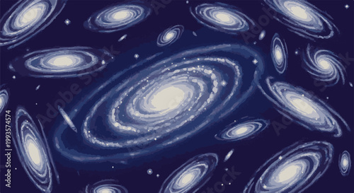 A collection of spiral galaxies in a dark cosmic void