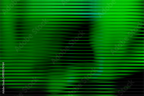 Vibrant green and black abstract image with horizontal lines and gradient effect