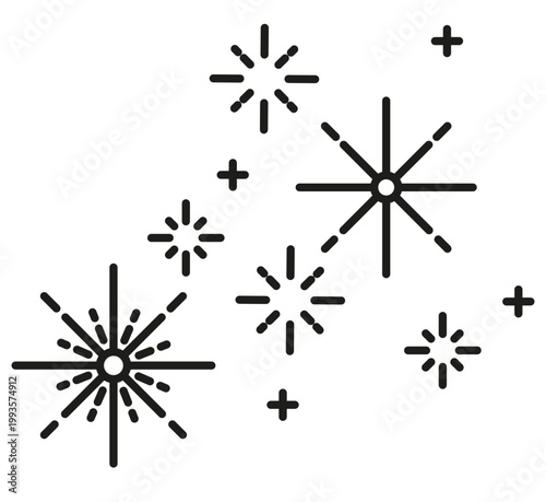 Sparkle starburst doodle set