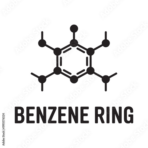 A graphic illustration of a benzene ring with its chemical structure