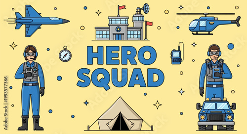 Hero Squad Military Personnel and Equipment Collection.