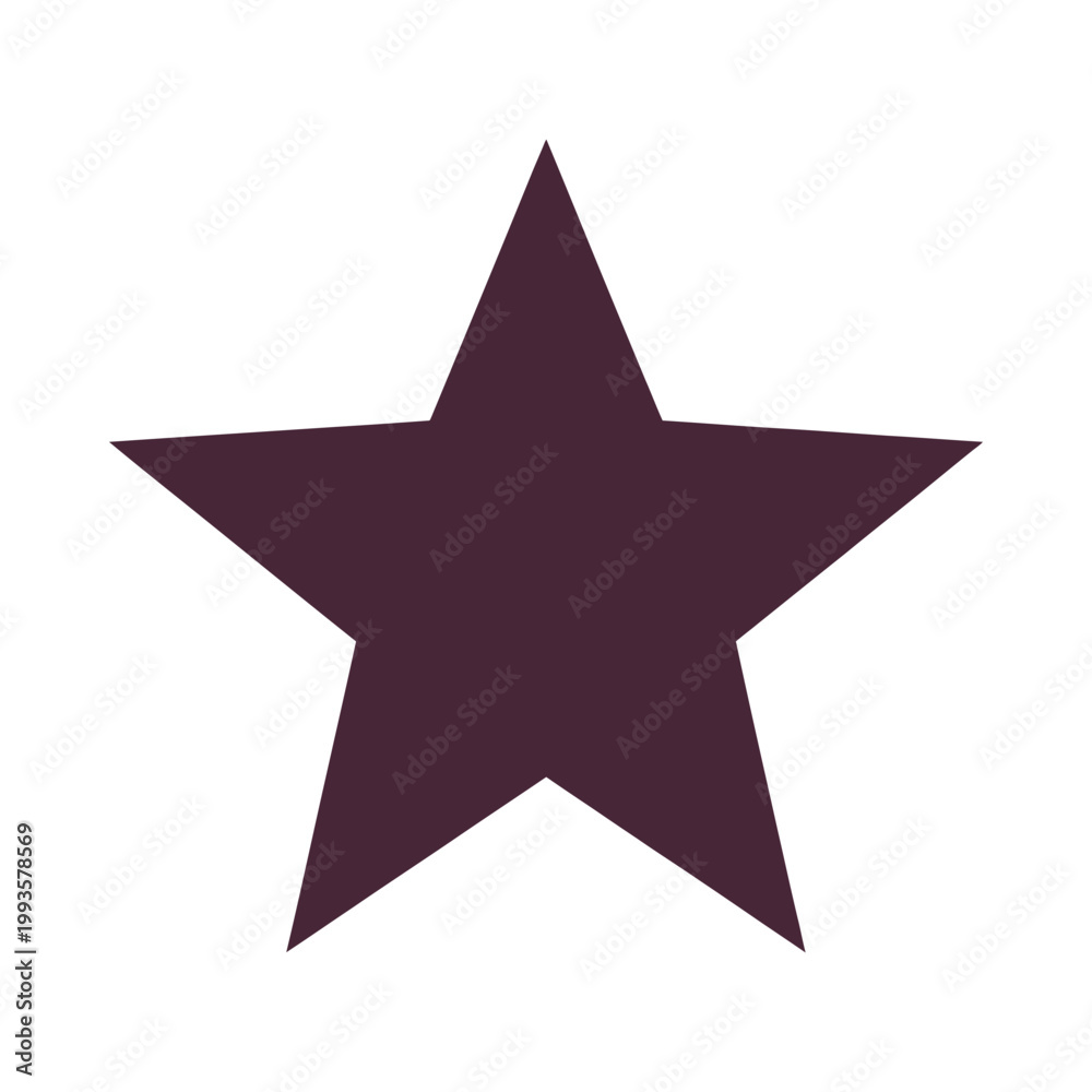 Fototapeta premium A simple dark purple five pointed star isolated on a clean white background