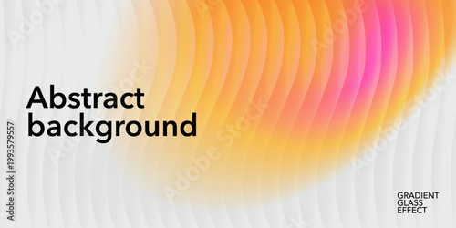 Abstract gradient background with reeded glass texture, modern summer design. Colorful pastel tones in pink, orange and yellow create a bright summer mood and modern aesthetic.