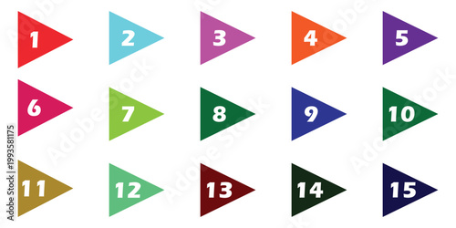 1 to 10 Steps Arrow Infographic with Stopwatch Timer Icons, Pink Progress Flow Chart, Countdown Minutes Concept, Flat Style Vector Set