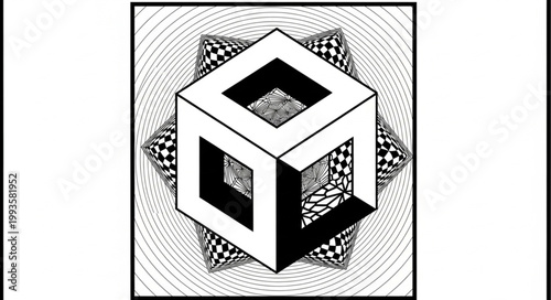 black and white vector illustration