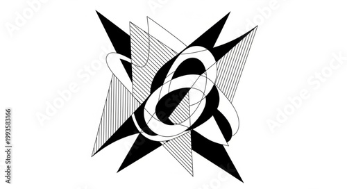 black and white abstract vector illustration