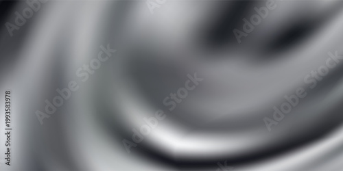 Abstract Liquid Chrome Background with Silver Metallic Swirl.