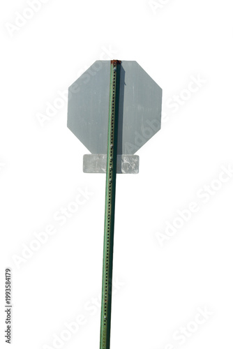 the back of a stop sign isolated on transparent background