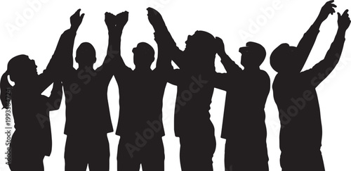 Black Solid AR Smart Glasses Retail Restocking Silhouettes Set of Six on White Background