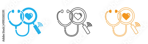 Healthcare and medical examination icons two colorful representations