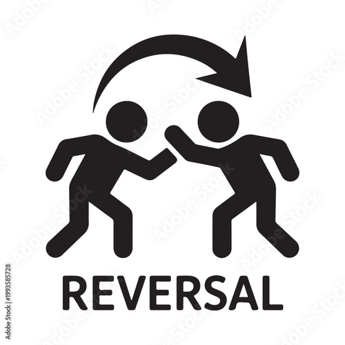Two figures engaged in a dynamic exchange demonstrating a reversal