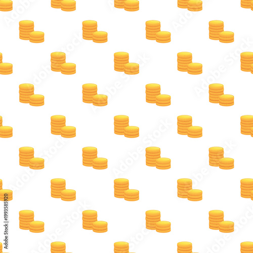 Gold coin stacks creating a repeating pattern representing wealth and banking assets