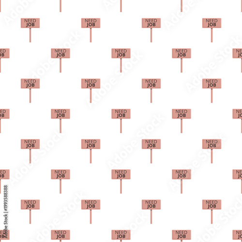 Seamless pattern of need job signs representing the search for employment