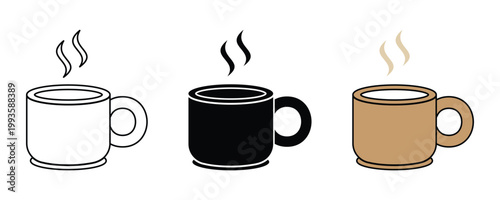 Coffee Cup Icon Minimal Vector.