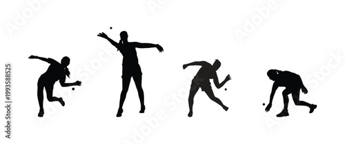 female American handball player silhouette