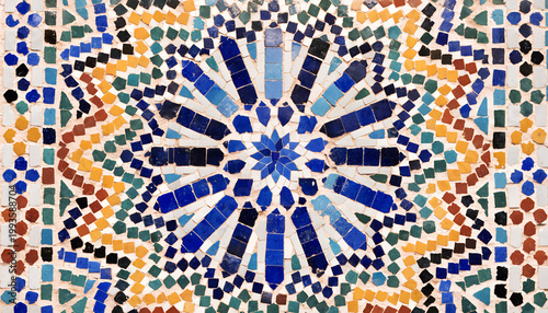Intricate mosaic art a stunning display of geometric patterns and vibrant colors
