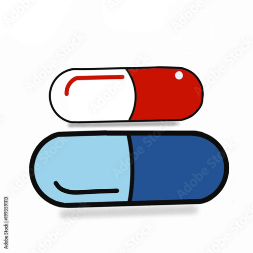 Medical Capsules and Pills Illustration – Pharmacy and Healthcare Icon