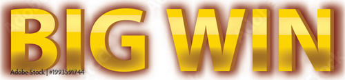 Golden 3D glossy Big Win text for casino and gaming isolated on transparent background