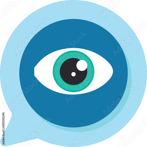 Mystical eye with yin yang symbol inside a thought bubble shape Vector