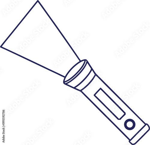 Technical drawing of a mechanical pencil with an attached triangular eraser Vector