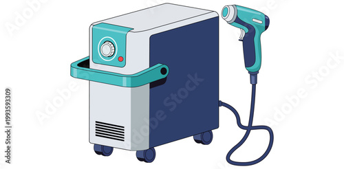 A medical device with a connected handpiece for laser hair removal or skin treatments