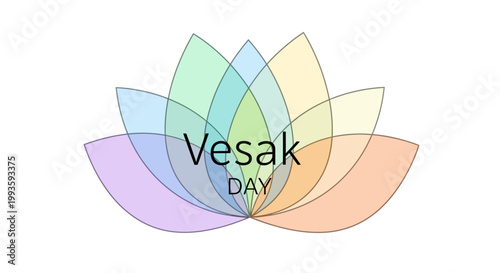 Vesak Day Celebration with Colorful Lotus Flower Illustration