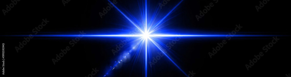 Fototapeta premium Soft blue starburst light rays glow sparkle effect png overlay element