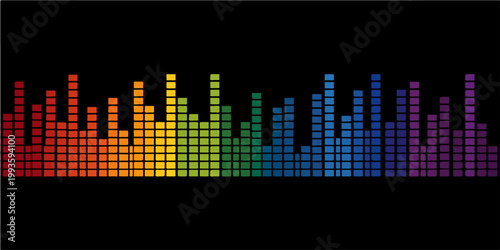 Bild auf Leinwand This abstract digital wave illustration features a colorful equalizer spectrum d
