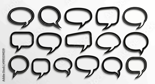 Black Speech Bubbles For Comments.