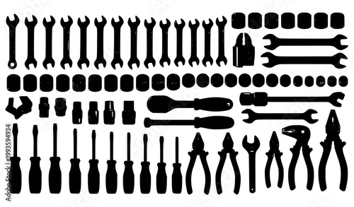 Mechanics tool set 85 piece infographic vector with wrench socket ratchet and repair tools