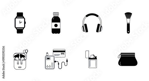 Modern Gadgets and Accessories Collection - Icons Set