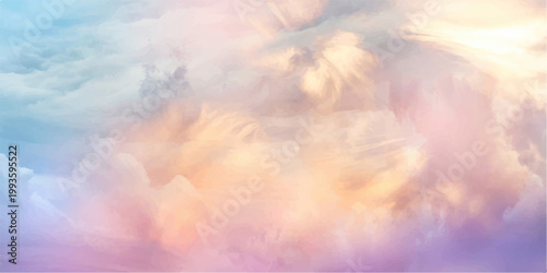 Abstract dreamy clouds in soft pastel hues, evoking a sense of tranquility and ethereal beauty for art, banner, web, ui, branding