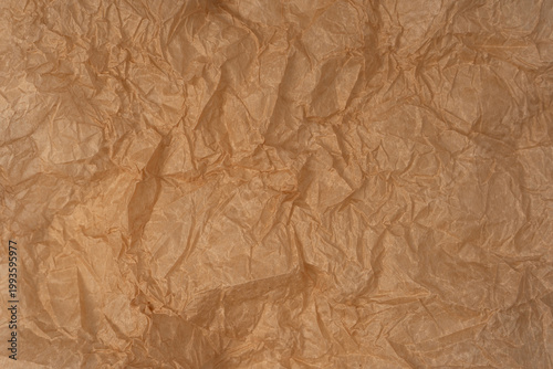 Crumpled paper as background. Top view.