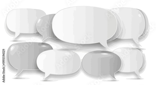 Group of white speech bubbles.