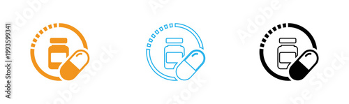 Pharmaceutical manufacturing and quality control process icons