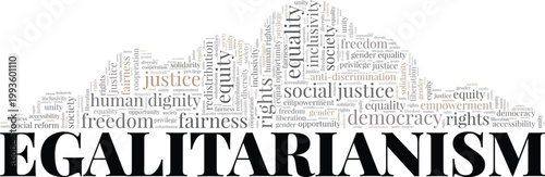 Egalitarianism word cloud conceptual design isolated on white background.
