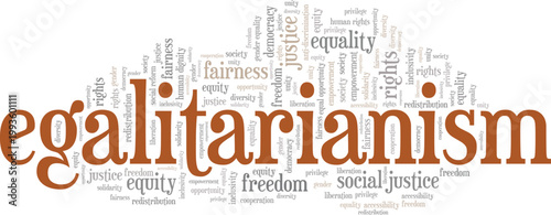 Egalitarianism word cloud conceptual design isolated on white background.