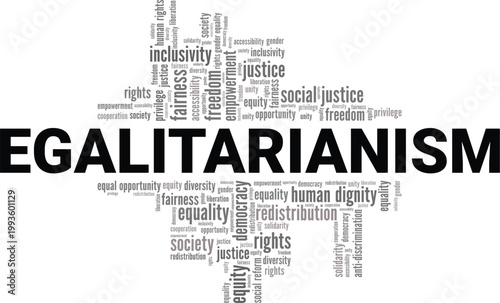 Egalitarianism word cloud conceptual design isolated on white background.