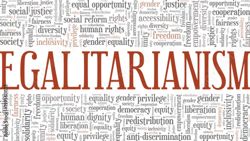 Egalitarianism word cloud conceptual design isolated on white background.