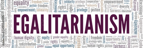 Egalitarianism word cloud conceptual design isolated on white background.