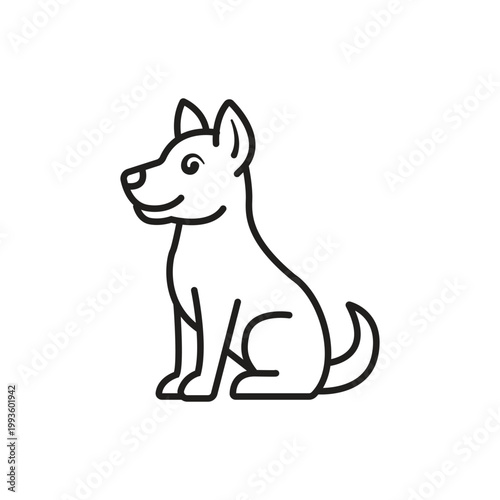 dog line art minimalist pet branding, simple puppy illustration,
