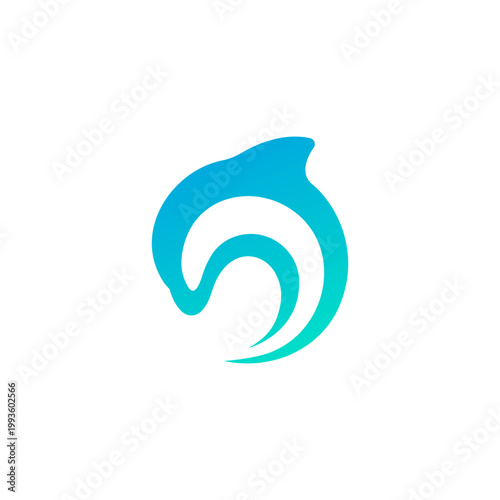 Modern dolphin icon vector logo design. Jumping dolphin out of the water logo