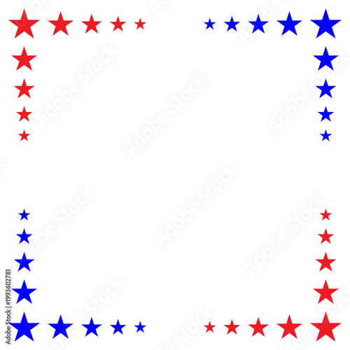 American flag symbols patriotic frame border with stars design template PNG file	
