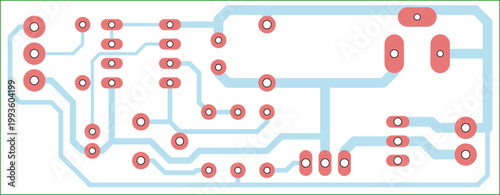 Tracing conductors of printed circuit board
of electronic device. Vector engineering 
drawing of pcb design. Electric background.
Computer technic educational project.